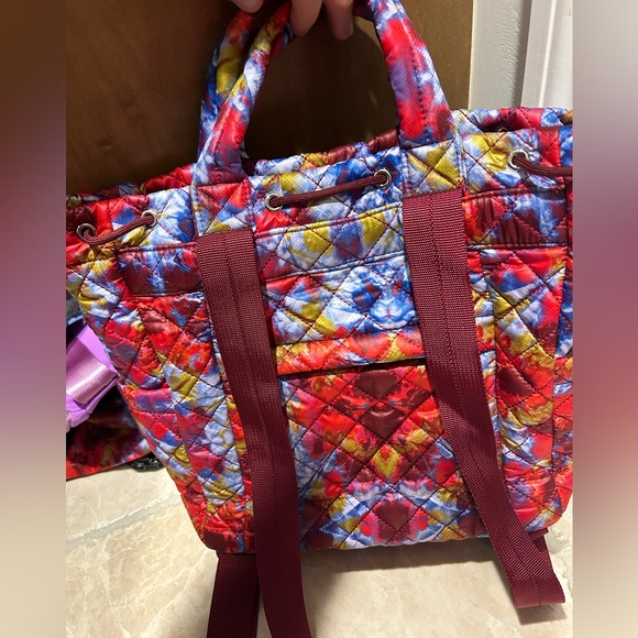 MZ Wallace Red and Blue Quilted Backpack - Picture 5 of 12